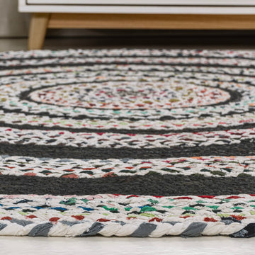 Abyss Braided Bohemian Coastal Round Jute Area Rug